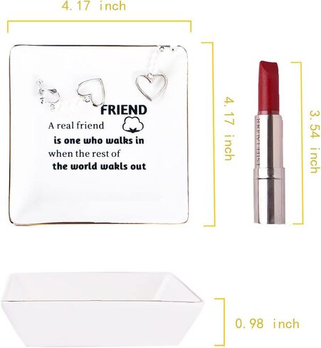 Ceramic Jewelry Tray Ring Dish - Small Trinket Dish for Necklace Bracelet Earring Watch Keys decorative dishes for home bathroom, gifts ideas for Women Daughter Girlfriend Valentine Mother's Day in Saudi Arabia