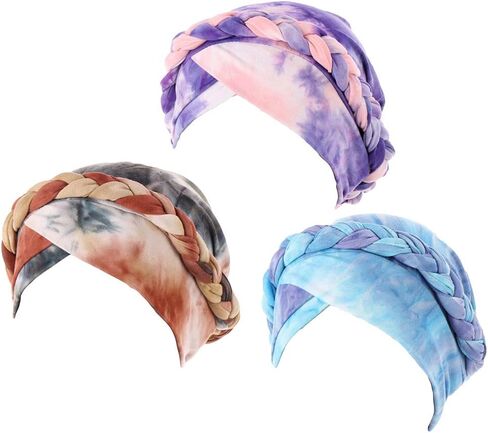 3 Pack Womens Printed Turban Hat Head Wraps Covers Chemo Cancer Beanies Cap Headwear in Kuwait