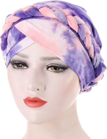 3 Pack Womens Printed Turban Hat Head Wraps Covers Chemo Cancer Beanies Cap Headwear in Kuwait