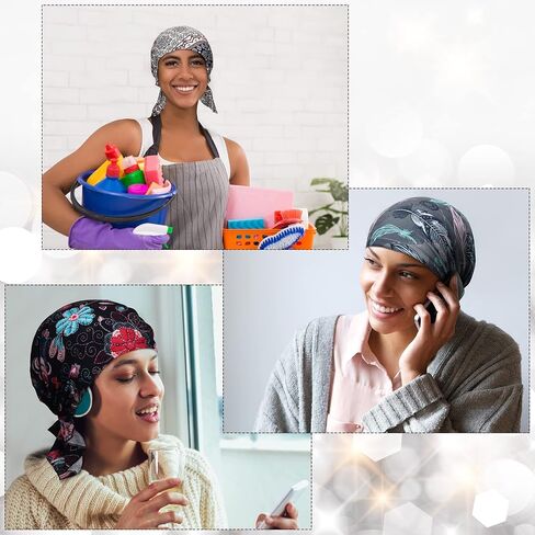 Geyoga 6 Pcs Chemo Headwear for Women Turban Beanie Caps Cancer Head Scarves Hair Loss Beanie Headwear for Yoga Running in Saudi Arabia