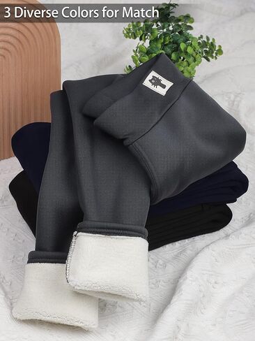 URATOT 3 Pack 280g Fleece Lined Legging Winter Warm Leggings Women High Waisted Stretchy Thick Cashmere Slim Thermal Pants in Saudi Arabia