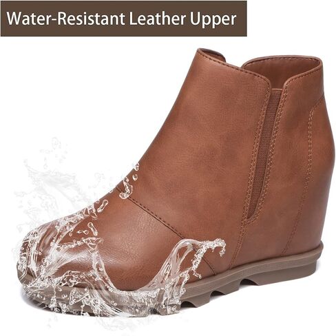 Athlefit Wedge Booties for Women with Heel Hidden Wedge Boots Ankle Boots Wedge Booties in Saudi Arabia