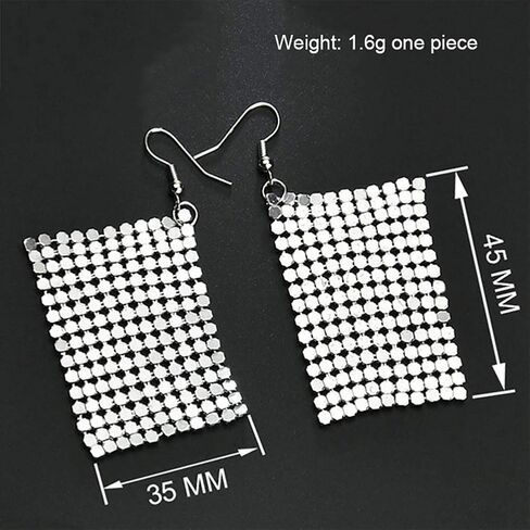 لومادو وشاح لامع لامع لامع لامع وعصري أقراط متدلية وكره ديسكو للبنات، فضي، مقاس واحد in Kuwait