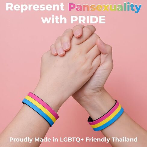Pansexual Pride bracelet silicone - Flag Rubber Stuff Help you to express yourself be proud of who are and support friends family Pink in Saudi Arabia