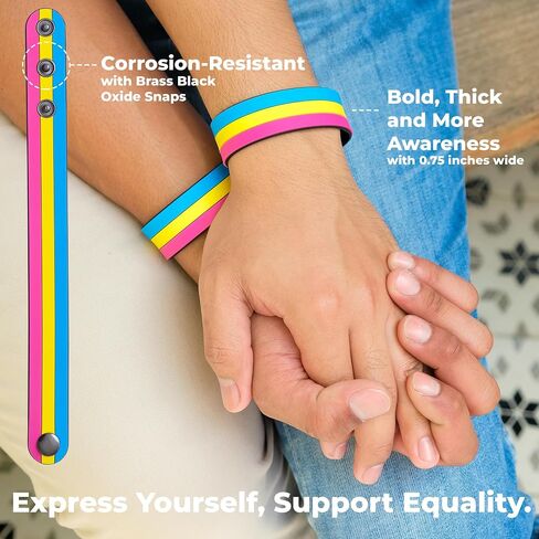 Pansexual Pride bracelet silicone - Flag Rubber Stuff Help you to express yourself be proud of who are and support friends family Pink in Saudi Arabia