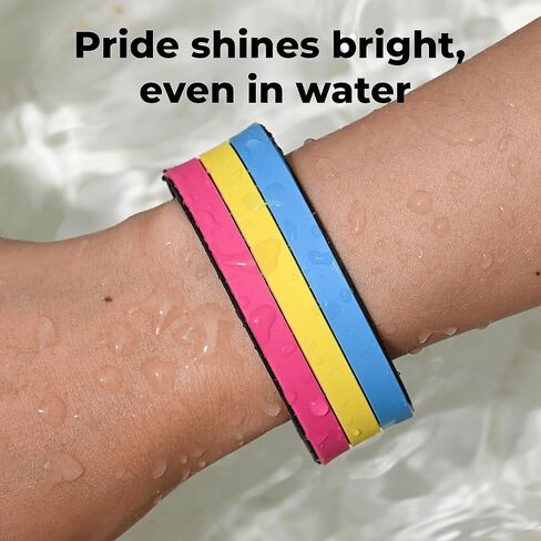 Pansexual Pride bracelet silicone - Flag Rubber Stuff Help you to express yourself be proud of who are and support friends family Pink in Saudi Arabia