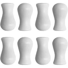 GSHLLO 8 Pcs Wood Cord Tassels Knobs Window Hanging Blind Ball Pulls Cord Drop Small Pendants for Curtain White and Brown