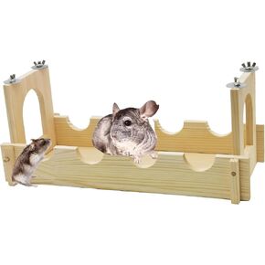 Acsist Suspension Chinchilla Bridge Rat Wooden Hanging Playing Platform Toy Hedgehogs Cage Accessories for Sugar Gliders Rats in Kuwait