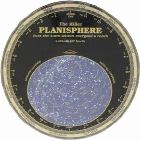 Miller Planisphere Star Finder, Size Large - Model 40 Degree - for latitudes 35N to 45N in Saudi Arabia