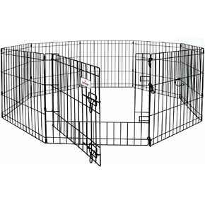 Petmate 30-Inch by 24-Inch 8-Panel Exercise Pen with Step Through Door,Black in Saudi Arabia