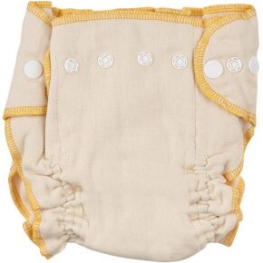 Linteum Textile Fitted Cloth Diapers with Snap Closures, 100% Cotton Adjustable Snaps with Removable Inserts (3-Pack, Large 21-30 lb)