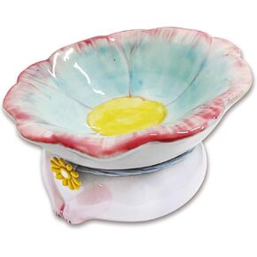 وعاء قطط سيراميك مائل مرتفع، وعاء طعام مرتفع للقطط الداخلية، مضاد للقيء ويحمي العمود الفقري للحيوانات الأليفة، طبق قطط مائل لطيف للقطط والقطط ذات الوجه المسطح (أزرق) in Kuwait