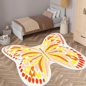 سجادة AKASISRUG للأطفال على شكل فراشة مقاس 3 × 4 أقدام فائقة النعومة وكومة منخفضة للأطفال، سجادة لعب للأطفال قابلة للغسل، لطيفة ملونة وغير قابلة للانزلاق، سجادة منطقة الحضانة للأطفال الصغار ديكور غرفة نوم (متعدد الألوان) in Kuwait