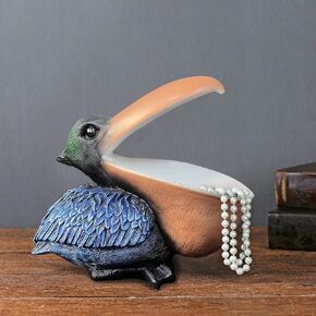 changqing Pelican Statue Fun Candy Bowl For Office Desk Home Resin Decor Key Bowl Bird Figurine Sculpture Table Art Decoration Box Phone Wallet Sundries Container Storage Housewarming Gifts in Kuwait
