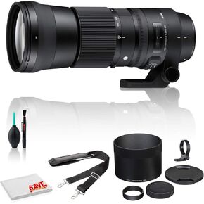 Sigma 150-600mm f/5-6.3 DG OS HSM Contemporary Lens for Canon EF Mount (USA) Standard Bundle with 6AVE Deluxe Camera Lens Cleaning Kit in Saudi Arabia