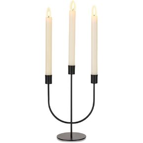 Sziqiqi Modern Candlestick Candle Holders - Matte Black Candelabra for Halloween Tabletop Taper Candlesticks Decor for Home Decorative Candle Stick Holder for Thanksgiving Formal Events Dining Room