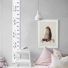 Baby Height Growth Chart Hanging Rulers Kids Room Wall Wood Frame Canvas Ruler Room Decoration 79''x7.9'' (Arrow) in Saudi Arabia