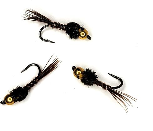 حورية ذيل الدراج ذات رأس الخرزة - الذبابة الرطبة - الحجم # - عبوة من 3 - جودة مربوطة يدويًا - سمكة الذبابة لسمك السلمون المرقط، والباس، والبلوجيل، والكرابي، والرمادي، وغيرها من أسماك الألعاب - شركة Golden Tippet Fly Co. in Kuwait