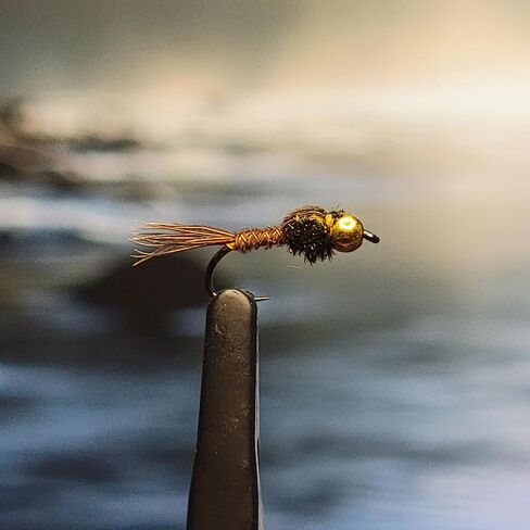 حورية ذيل الدراج ذات رأس الخرزة - الذبابة الرطبة - الحجم # - عبوة من 3 - جودة مربوطة يدويًا - سمكة الذبابة لسمك السلمون المرقط، والباس، والبلوجيل، والكرابي، والرمادي، وغيرها من أسماك الألعاب - شركة Golden Tippet Fly Co. in Kuwait