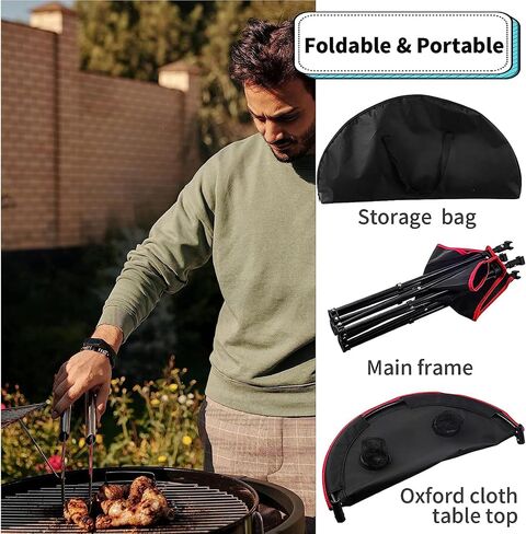 BESPROTOOLER Portable Folding Canvas Table Beach Table, Collapsible Camping Table with 4 Mesh Cup Holders, Portable Picnic Table Canvas Travel Table with Carry Bags in Saudi Arabia
