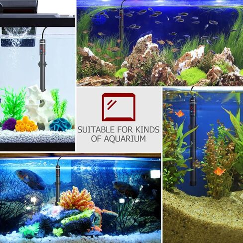 بو بيت بوب [سخان حوض السمك 400 واط مطور - سخانات حوض السمك من التيتانيوم الغاطسة مع شاشة LED ذكية لدرجة الحرارة in Saudi Arabia