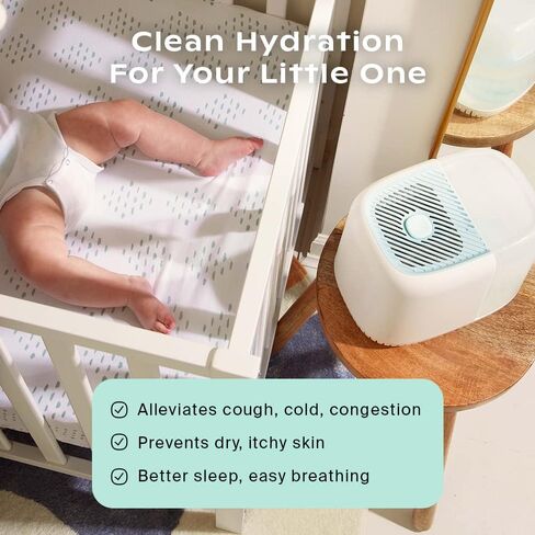 مرطب الحضانة كانوبي، مرطب الحضانة الأبيض، وقت التشغيل 36 ساعة، خزان سعة 2.5 لتر - ينتج رطوبة نظيفة ومرشحة لترطيب حضانة الأطفال. يشتمل على سلكين طاقة ومحول من الروائح in Kuwait