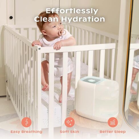 مرطب الحضانة كانوبي، مرطب الحضانة الأبيض، وقت التشغيل 36 ساعة، خزان سعة 2.5 لتر - ينتج رطوبة نظيفة ومرشحة لترطيب حضانة الأطفال. يشتمل على سلكين طاقة ومحول من الروائح in Kuwait
