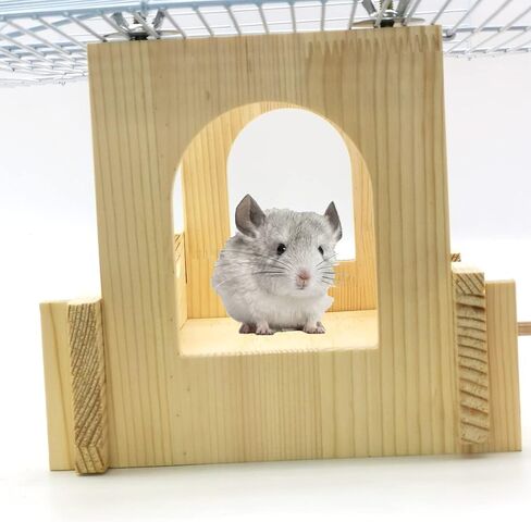 Acsist Suspension Chinchilla Bridge Rat Wooden Hanging Playing Platform Toy Hedgehogs Cage Accessories for Sugar Gliders Rats in Kuwait