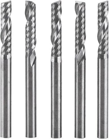 نهاية طاحونة ، 5 قطع 1/8 بوصة عرقوب 3.0 مم × 12 مم كربيد شقة الأنف نهاية مطحنة القاطع CNC راوتر قطع الناي للخشب الألومنيوم الصلب التيتانيوم in Kuwait