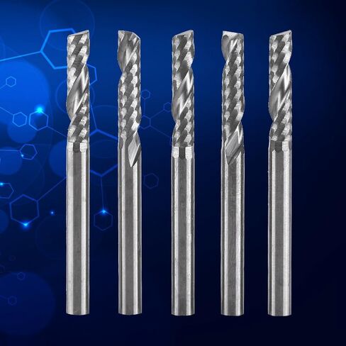 نهاية طاحونة ، 5 قطع 1/8 بوصة عرقوب 3.0 مم × 12 مم كربيد شقة الأنف نهاية مطحنة القاطع CNC راوتر قطع الناي للخشب الألومنيوم الصلب التيتانيوم in Kuwait