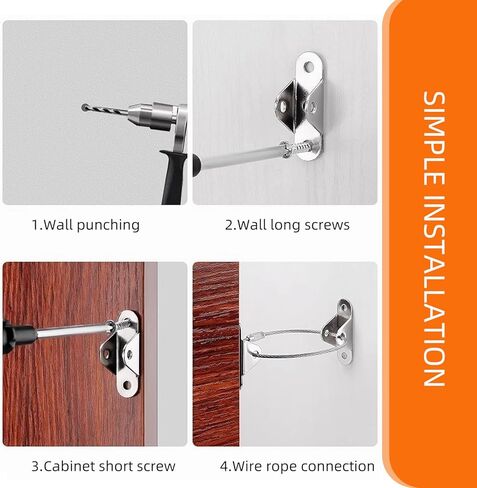 مثبتات أثاث Eontab Kiddies لتأمين الأثاث بوزن 400 رطل على الحائط لمنع السقوط، قفل الخزانة، أشرطة مضادة للزلازل من أجل سلامة الأطفال (10 عبوات) in Kuwait