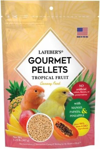LAFEBER'S Tropical Fruit Gourmet Pellets Pet Bird Food, No Added Sugar, Made with Non-GMO and Human-Grade Ingredients, for Canaries, 1.25 lb in Kuwait