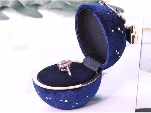Round Bowknot Star Corduroy Necklace Box Bowknot Necklace Packaging Box Necklace Gift Box Dark Blue Necklace box in Saudi Arabia