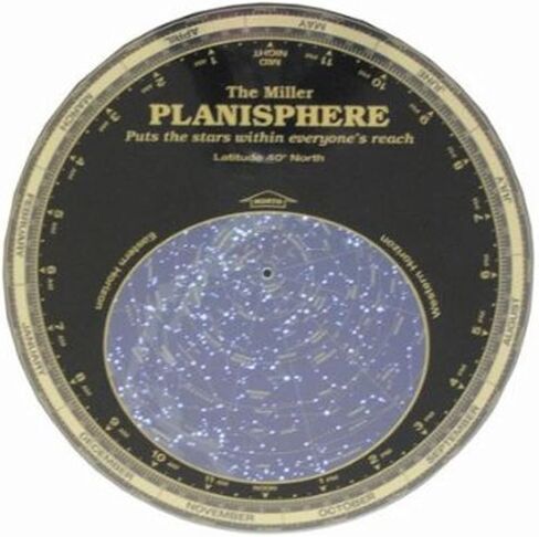 Miller Planisphere Star Finder, Size Large - Model 40 Degree - for latitudes 35N to 45N in Saudi Arabia