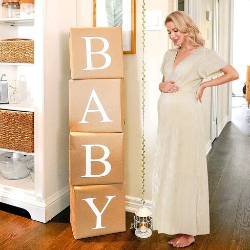 فستان حمل براقة لامعة من guruixu لحفلات استقبال المولود الجديد، فستان طويل بأكمام مكشكشة وملتف بالترتر in Kuwait