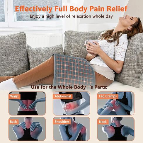 وسادة تسخين لآلام الظهر، وسادة تسخين كهربائية مع 6 خيارات للحرارة، 4 مؤقتات إيقاف تلقائي، حزام لف حراري فوري لتشنجات الدورة الشهرية، آلام الدورة الشهرية، الرقبة والكتفين، أفضل هدايا عيد الميلاد in Kuwait