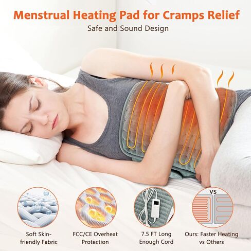 وسادة تسخين لآلام الظهر، وسادة تسخين كهربائية مع 6 خيارات للحرارة، 4 مؤقتات إيقاف تلقائي، حزام لف حراري فوري لتشنجات الدورة الشهرية، آلام الدورة الشهرية، الرقبة والكتفين، أفضل هدايا عيد الميلاد in Kuwait