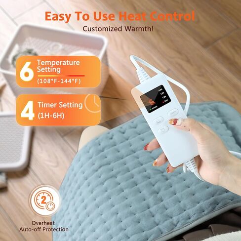 وسادة تسخين لآلام الظهر، وسادة تسخين كهربائية مع 6 خيارات للحرارة، 4 مؤقتات إيقاف تلقائي، حزام لف حراري فوري لتشنجات الدورة الشهرية، آلام الدورة الشهرية، الرقبة والكتفين، أفضل هدايا عيد الميلاد in Kuwait