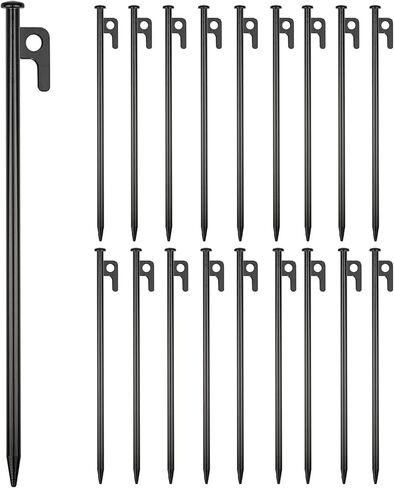 اوتاد خيمة من باوز مقاس 15.7 انش من الستيل المعدني شديد التحمل، اوتاد خيمة التخييم غير قابلة للكسر وغير مرنة لرحلات الخيام في الهواء الطلق ومظلة القنب الكبيرة الصلبة الارضية الصخرية in Kuwait