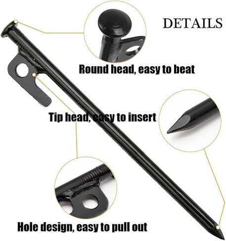 اوتاد خيمة من باوز مقاس 15.7 انش من الستيل المعدني شديد التحمل، اوتاد خيمة التخييم غير قابلة للكسر وغير مرنة لرحلات الخيام في الهواء الطلق ومظلة القنب الكبيرة الصلبة الارضية الصخرية in Kuwait