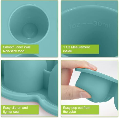 Silicone Baby Food Freezer Tray 2Pack Perfect Food Storage Containers for Homemade Baby Food, Fruit Purees, Breastmilk, Vegetable (Grey + Tan) in Kuwait