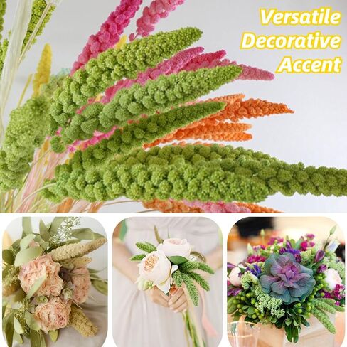 Dried Millet Stems Wheat Flowers - 10 Pcs Real Autumn Flowers with Stems Bulk, 100% Natural Millet Dry Flowers for Boho Home Decor, Floral Vase Arrangement, Wedding, DIY Crafts, Farmhouse Decor in Kuwait