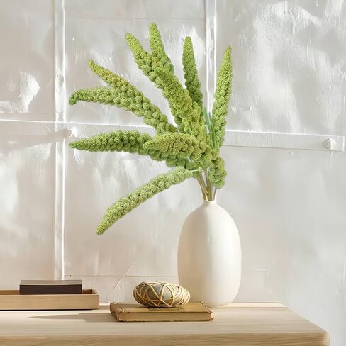 Dried Millet Stems Wheat Flowers - 10 Pcs Real Autumn Flowers with Stems Bulk, 100% Natural Millet Dry Flowers for Boho Home Decor, Floral Vase Arrangement, Wedding, DIY Crafts, Farmhouse Decor in Kuwait