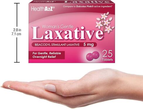 HealthA2Z Woman's Gentle Laxative, Bisacodyl Stimulant Laxative 5mg, 24 Packs of 25 Tablets (600 Tablets Total), Value Package in Kuwait