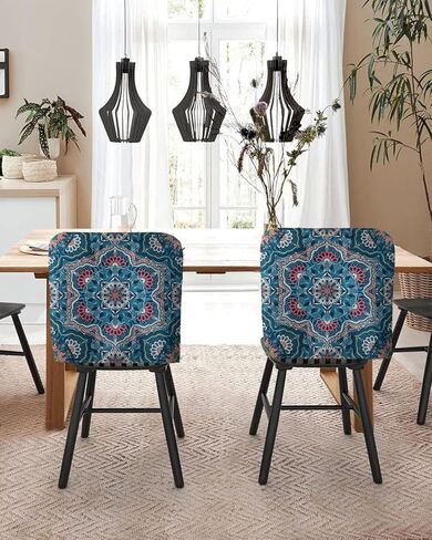 Deisy Dee 4 Packs Dining Chair Back Cover, Washable Removable Chair Slipcover Back Chair Protector for Party Decoration (4, Love) in Kuwait