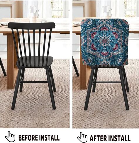 Deisy Dee 4 Packs Dining Chair Back Cover, Washable Removable Chair Slipcover Back Chair Protector for Party Decoration (4, Love) in Kuwait