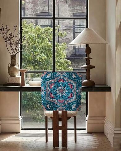 Deisy Dee 4 Packs Dining Chair Back Cover, Washable Removable Chair Slipcover Back Chair Protector for Party Decoration (4, Love) in Kuwait