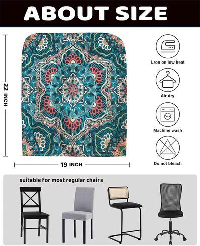 Deisy Dee 4 Packs Dining Chair Back Cover, Washable Removable Chair Slipcover Back Chair Protector for Party Decoration (4, Love) in Kuwait