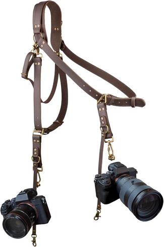 Camera Harness,Leather Camera Strap for 1 or 2 Camera | Dual Camera Harness for Photographers,Multi Camera Gear for Dslr/Slr Strap,Camera Strap Single or Dual in Saudi Arabia