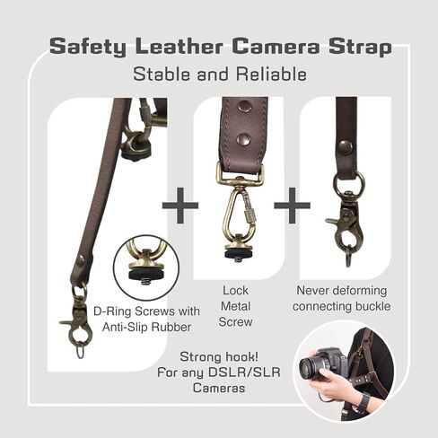 Camera Harness,Leather Camera Strap for 1 or 2 Camera | Dual Camera Harness for Photographers,Multi Camera Gear for Dslr/Slr Strap,Camera Strap Single or Dual in Saudi Arabia
